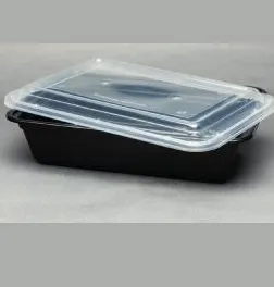 علبة ميكروويف سوداء مستطيلة ⁦32 oz⁩