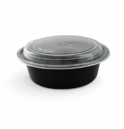 علبة ميكروويف سوداء دائرية ⁦16 oz⁩