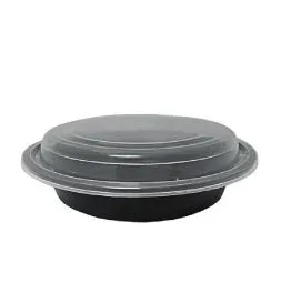 علبة ميكروويف سوداء دائرية ⁦48 oz⁩
