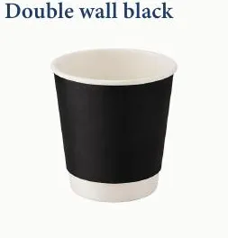 كوب ورقي أسود جدار مزدوج ⁦4 oz⁩